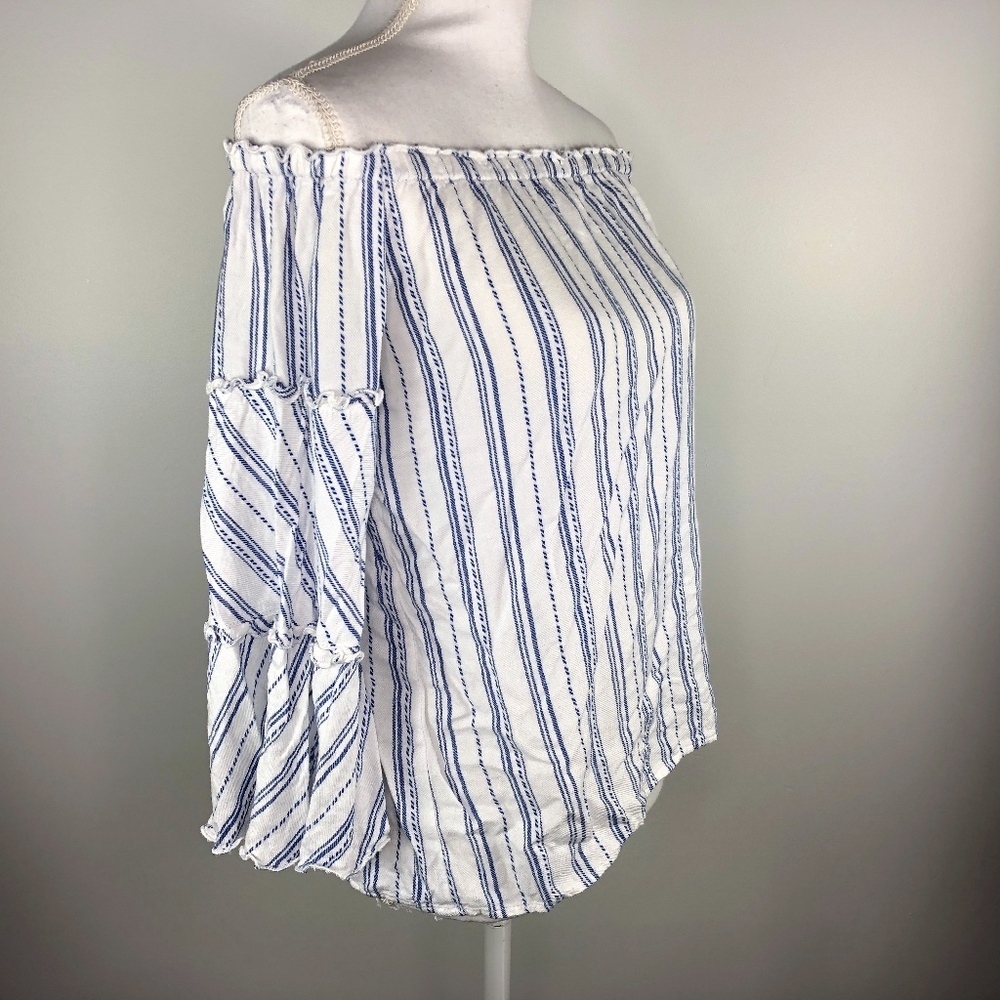 Anthropologie Drew Blue and White Striped Top S